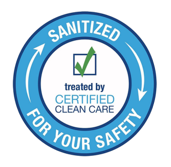 Sanitized for your safety badge